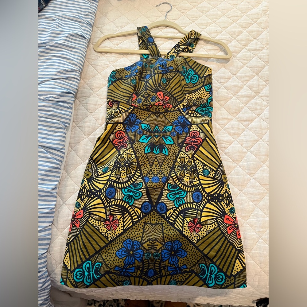 Multicolored body con dress